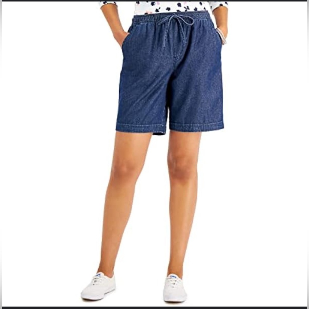Karen Scott Dark Blue Jean Shorts